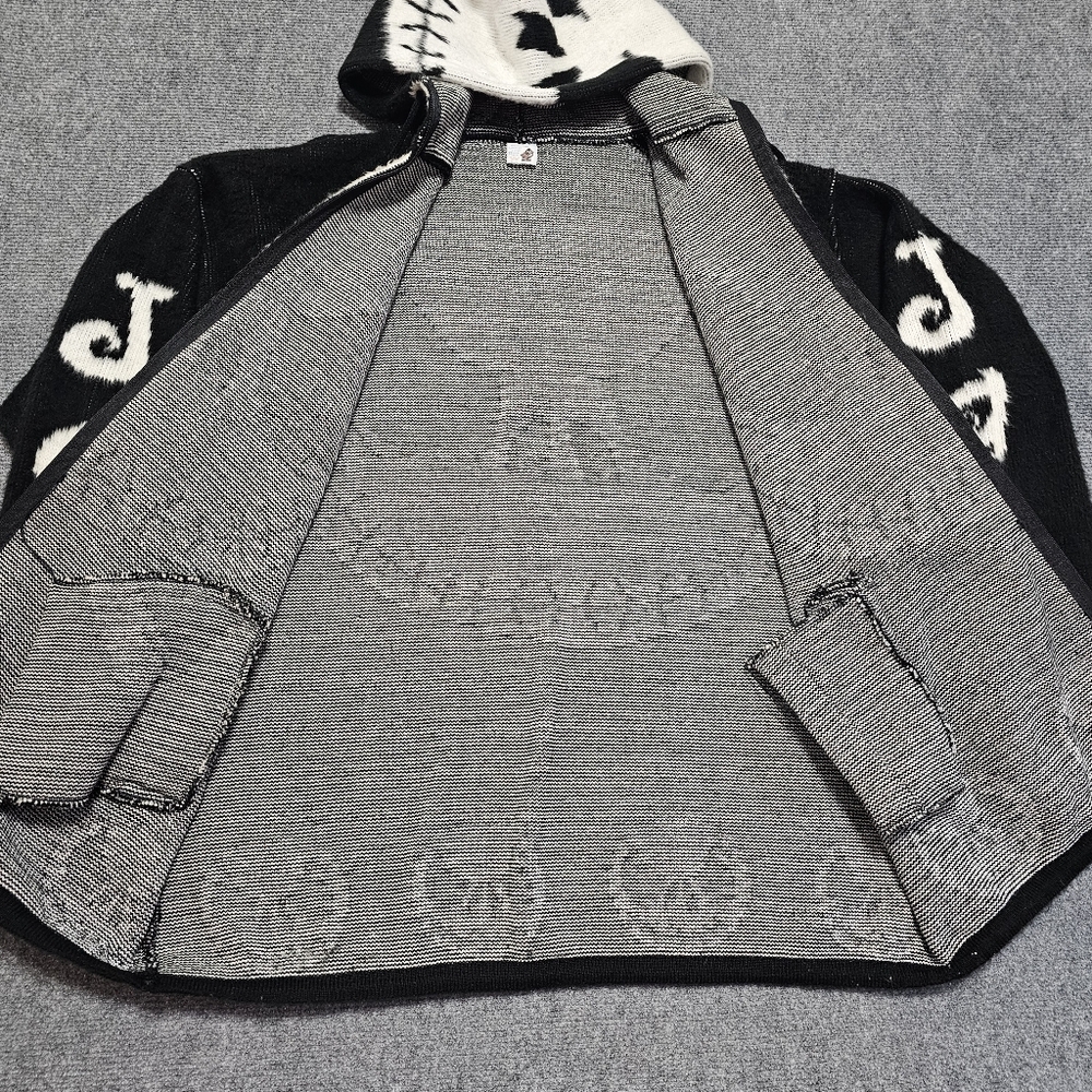 Tuntaquimba Artesanias Jack Skellington Mens Wool Zip Up Hoodie Jacket Ecuador - Picture 7 of 14